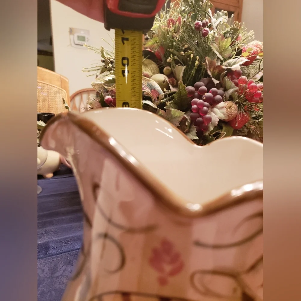 222 Fitth lbiza Flowers Pottery Large Pitcher - Picture 4 of 14